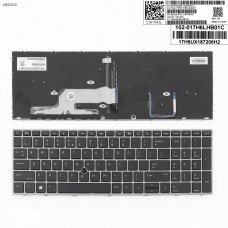 Клавіатура для HP ZBook 15 G5 17 G5, US, (з підсвіткою, з поінтстиком, чорна, сіра рамка, Original)