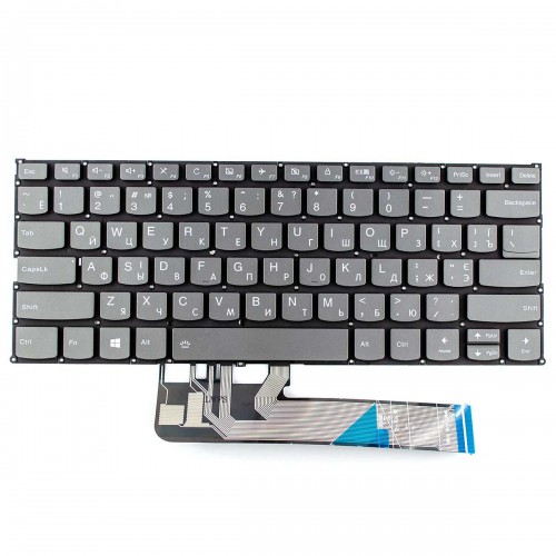 Клавіатура для Lenovo Yoga 530-14ARR 530-14IKB, RU/UA, (з підсвіткою, сіра, Original)