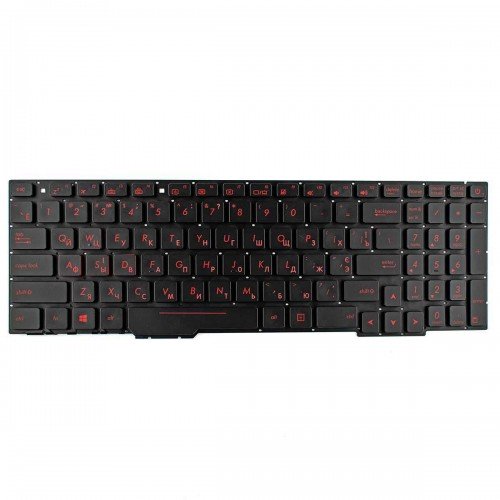 Клавіатура для Asus ROG gl553 fx753 fx553 zx553, RU/UA, (чорна, червоний шрифт)