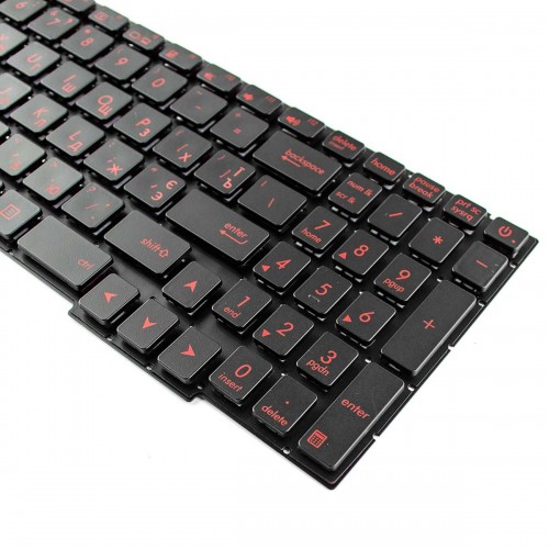 Клавіатура для Asus ROG gl553 fx753 fx553 zx553, RU/UA, (чорна, червоний шрифт) Клавіатура для Asus ROG gl553 fx753 fx553 zx553, RU/UA, (чорна, червоний шрифт)