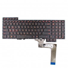 Клавиатура для Asus G751J G751JL G751JM G751JT G751JY, RU/UA, (черная, красный шрифт, ASM14C33USJ442, 0KNB0-E601US00)