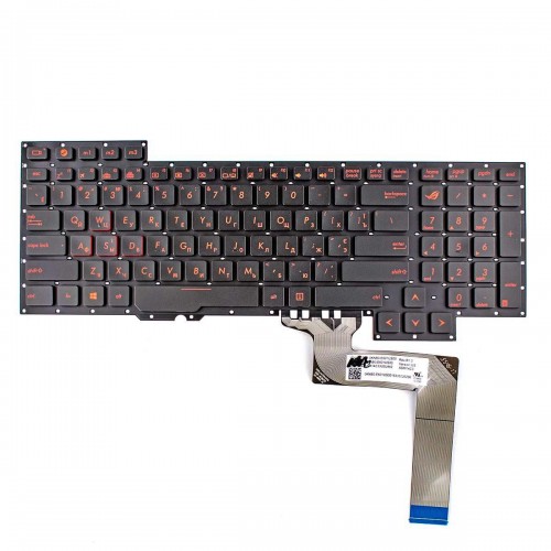 Клавиатура для ноутбука Asus G751J G751JL G751JM G751JT G751JY series, RU/UA, (черная, красный шрифт)