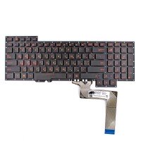 Клавиатура для Asus G751J G751JL G751JM G751JT G751JY, RU/UA, (черная, красный шрифт, ASM14C33USJ442, 0KNB0-E601US00)