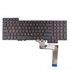Клавиатура для Asus G751J G751JL G751JM G751JT G751JY, RU/UA, (черная, красный шрифт, ASM14C33USJ442, 0KNB0-E601US00)