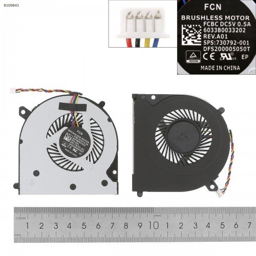 Вентилятор для HP 740 840 850 G1, ZBook 14, 730792-001, (730792-001, 6033B0033202, DFS200005050T, KSB0805HB-CM23, Аналог)