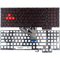 Клавіатура для HP Omen 15-CE 15T-CE series, RU/UA, (Black/Red, Backlit, Original)