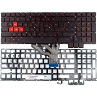 Клавіатура для HP Omen 15-CE 15T-CE series, RU/UA, (Black/Red, Backlit, Original)