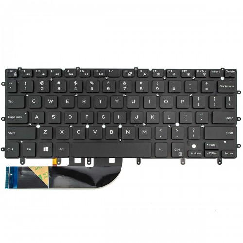 Клавиатура для ноутбука Dell XPS 13 9343 9350 7347 7348 7359 7548, US, (Black, Backlit, Original)