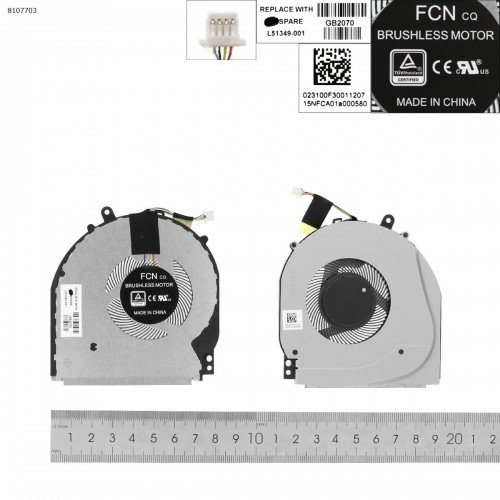 Вентилятор кулер для ноутбука HP Pavilion x360 15-DQ 15T-DQ tpn-w140, (L51349-001, Original)