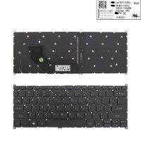Клавиатура для Acer Swift SF314-41 SF514-51 SF314-52G SF314-53 SF314-55G, US, Black, (версия 1, с подсветкой, Original)