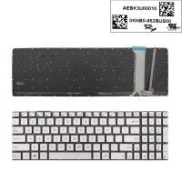 Клавиатура для Asus N551 N551J N551JB N551JK N551JM N551JQ, US, (silver, с подсветкой)