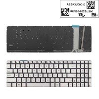 Клавиатура для Asus N551 N551J N551JB N551JK N551JM N551JQ, US, (silver, с подсветкой)