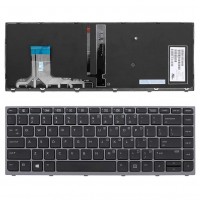 Клавіатура для HP Zbook Studio g3, US, (чорна, сіра рамка, з підсвіткою) Клавіатура для HP Zbook Studio g3, US, (чорна, сіра рамка, з підсвіткою)