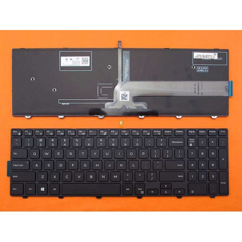 Клавиатура для ноутбука Dell Inspiron 15R 15-3000 15-5000 17-5000 Series 5547 5521 5542, US, (чёрная, с подсветкой)