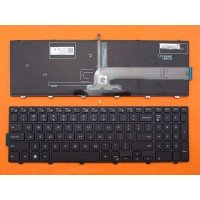 Клавиатура для Dell Inspiron 15R 15-3000 15-5000 17-5000 5547 5521 5542, US, (чёрная, с подсветкой)
