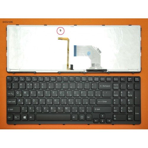 Клавіатура Sony Vaio SVE15 SVE17 RU (чорна, з підсвіткою)