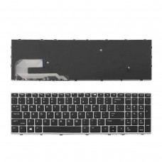 Клавиатура для HP Elitebook 850 G5 G6 755 G5, ZBook 15u G5 G6, US, (черная, серая рамка, Аналог)