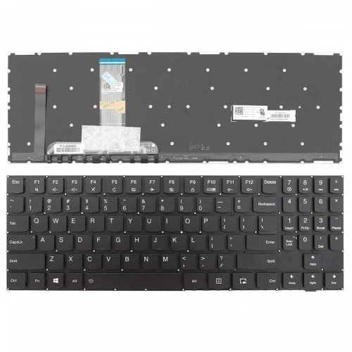 Клавіатура для Lenovo Legion Y7000p Y520 Y530 Y720 R720 Y730 series, US, (чорна, з кольоровою підсвіткою)