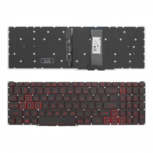 Клавиатура для ноутбука Acer AN515-43 AN515-54 AN515-55 AN517-51 PH315-52 PH315-53, US, (Black/Red, Red backlight)