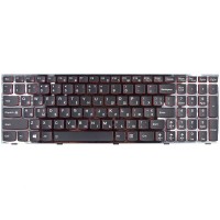 Клавиатура для Lenovo IdeaPad Y500 Y500N Y500NT Y510 Y510P Y590 Y590N, RU/UA, (черная, красные торцы кнопок, с подсветкой)
