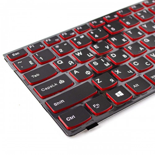 Клавиатура для ноутбука Lenovo IdeaPad Y500 Y500N Y500NT Y510 Y510P Y590 Y590N, RU/UA, (черная, красные торцы кнопок, с подсветкой) Клавиатура для ноутбука Lenovo IdeaPad Y500 Y500N Y500NT Y510 Y510P Y590 Y590N, RU/UA, (черная, красные торцы кнопок, с подсветкой)