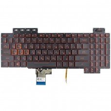 Клавиатура для Asus FX504 FX505 FX705 FX80 series, RU/UA, (Black, Red-side, Red backlit, V170746GS1 AEBKLU03010)