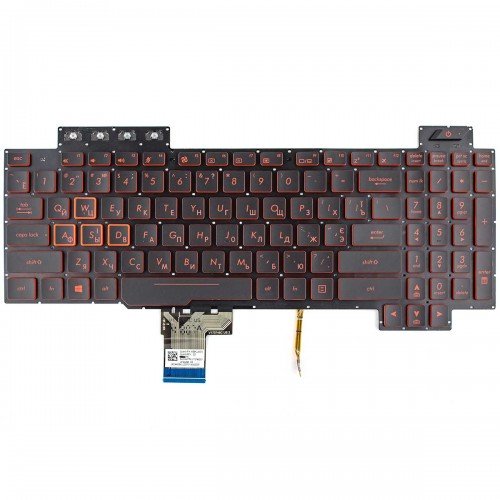 Клавіатура для ноутбука Asus FX504 FX505 FX705 FX80 series, RU/UA, (Black, Red-side, Red backlit, V170746GS1 AEBKLU03010)