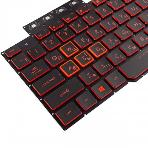 Клавіатура для ноутбука Asus FX504 FX505 FX705 FX80 series, RU/UA, (Black, Red-side, Red backlit, V170746GS1 AEBKLU03010)