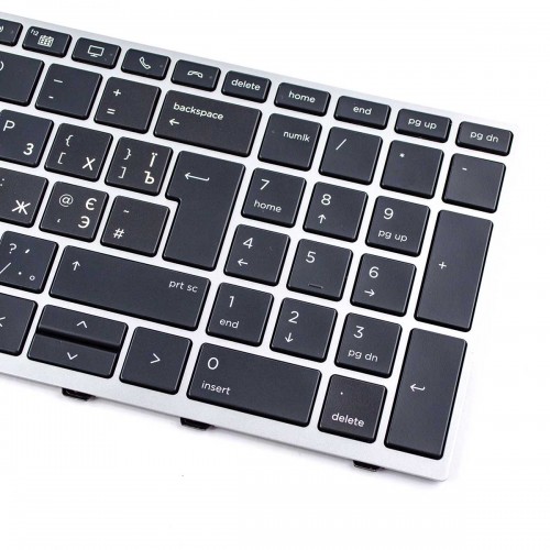 Клавиатура для ноутбука HP Elitebook 850 G5 G6 755 G5, ZBook 15u G5 G6, UK/RU/UA, (черная, серая рамка, подсветка, трекпоинт, Original)