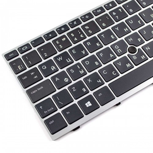 Клавіатура для ноутбука HP Elitebook 850 G5 G6 755 G5, ZBook 15u G5 G6, UK/RU/UA, (чорна, сіра рамка, підсвічування, трекпоінт, Original)