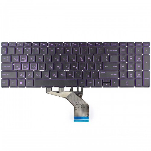 Клавиатура для ноутбука HP Pavilion 15-DA 15-DB 15-DX 15-DR 15-DW 15-CX 15-CS, 250 255 G7, RU/UA, Black/Violet, Backlit