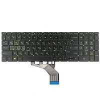 Клавиатура для HP Pavilion 15-DA 15-DB 15-DX 15-DR 15-DW 15-CX 15-CS, 250 255 G7, RU/UA, Black/Green, Backlit