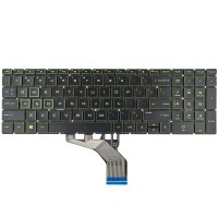 Клавиатура для HP Pavilion 15-DA 15-DB 15-DX 15-DR 15-DW 15-CX 15-CS, 250 255 G7, US, (черная, с подсветкой, зеленый шрифт)