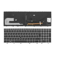 Клавиатура для HP Elitebook 850 G5 G6 755 G5, ZBook 15u G5 G6, UK, (черная, серая рамка, подсветка, трекпоинт, Original) Клавиатура для HP Elitebook 850 G5 G6 755 G5, ZBook 15u G5 G6, UK, (черная, серая рамка, подсветка, трекпоинт, Original)