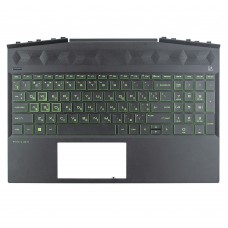 Корпус верхняя крышка для HP Pavilion Gaming 15-dk 15t-dk TPN-C141 series, RU/UA (Green, L57593-001, L57593-251, топкейс с клавиатурой)