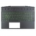 Корпус верхняя крышка для ноутбука HP Pavilion Gaming 15-dk 15t-dk TPN-C141 series, RU/UA (Green, L57593-001, L57593-251, топкейс с клавиатурой)