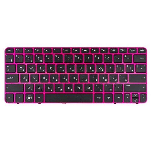 Клавіатура для HP Mini 110-3500 210-2000 210-3000 Compaq Mini CQ10 series, RU (Pink, 645708-251, 650726-251, AENM1700410, Original)