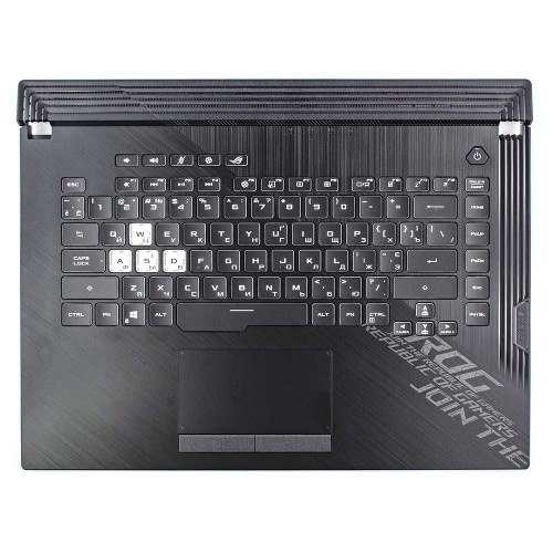 Верхняя крышка для ноутбука Asus ROG G512 G512LI series, RU/UA (топкейс+клавиатура, с RGB 8pin 1-Zone Backlight, 90NR0341-R32UA0, C Cover, Original)