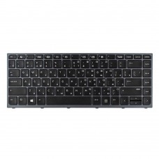 Клавиатура для HP Zbook Studio g3, RU, (черная, серая рамка, с подсветкой)