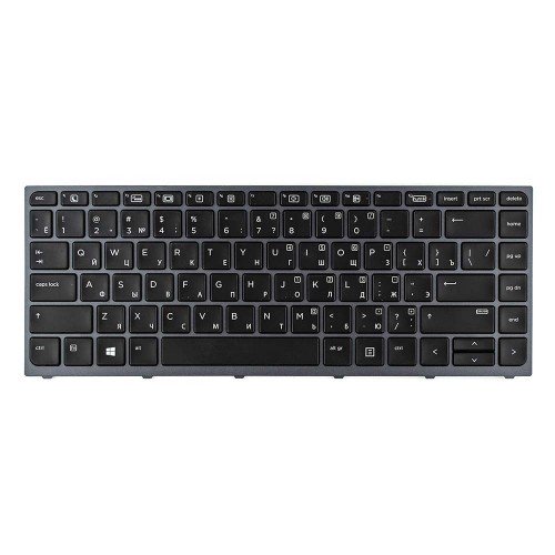 Клавіатура для HP Zbook Studio g3, RU, (чорна, сіра рамка, з підсвіткою)
