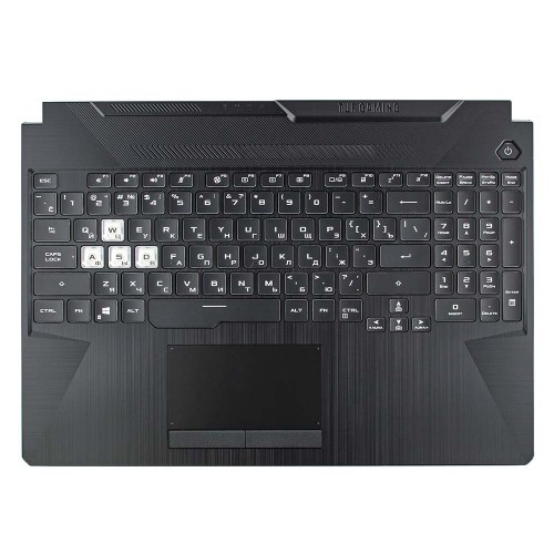Корпус верхняя крышка для ноутбука Asus FX506HC FX506HE series, RU (топкейс+клавиатура, 1-Zone RGB, 90NR0703-R30RU1, Original)
