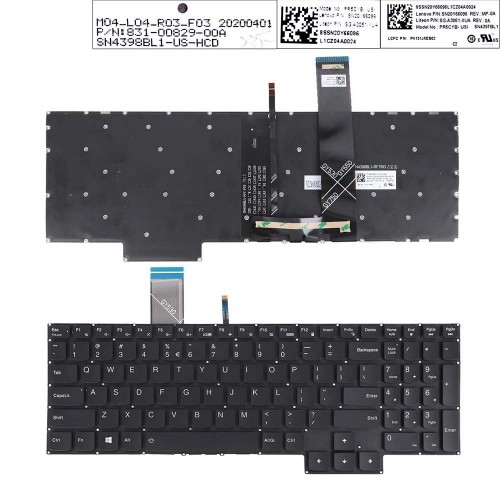 Клавіатура для ноутбука Lenovo 5-15ARH05 5-15IMH05H 5-17IMH05 3-15IMH05 3-15ARH05 3-15ACH05 3-15ACH6 3-15IHU6, US, (чорна, з підсвіткою)