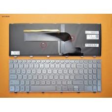 Клавиатура для Dell Inspiron 15-7000 Series 7537, US, (серебристая, с подсветкой)