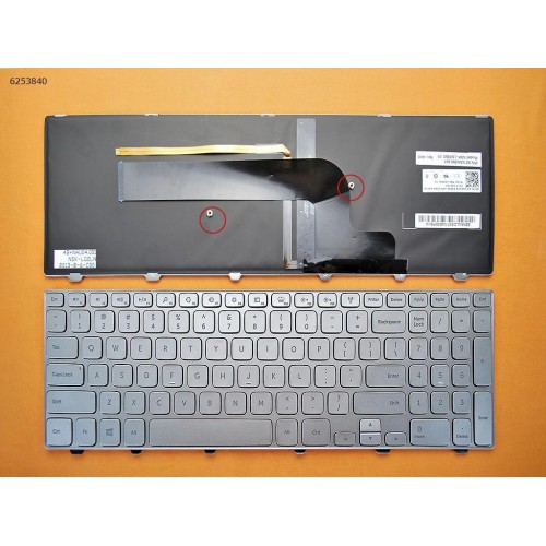 Клавіатура для Dell Inspiron 15-7000 Series 7537, US, (срібляста, з підсвіткою)