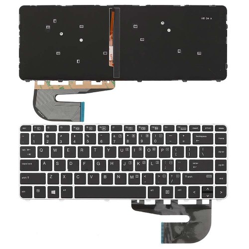 Клавиатура для ноутбука HP EliteBook 745 840 G3 G4, US, (Black, Silver frame, Backlit)