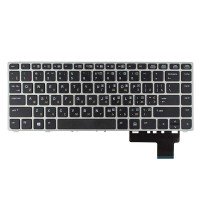 Клавиатура для HP EliteBook Folio 9470m 9480m, RU/UA, (черная с серой рамкой, Аналог)