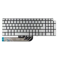Клавиатура для Dell Inspiron 15 5508 5584 5590 5593 5594 5598 7590 7591 7791, UA, (silver, с подсветкой)