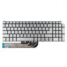 Клавіатура для Dell Inspiron 15 5508 5584 5590 5593 5594 5598 7590 7591 7791, UA, (silver, з підсвіткою)