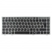 Клавиатура для HP EliteBook 8460P, RU/UA, (чёрная с серой рамкой, без поинтстика, Аналог)