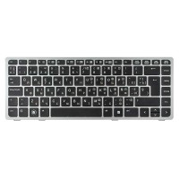 Клавіатура для HP EliteBook 8460P, RU/UA, (чорна з сірою рамкою, без поінтстика, Аналог)
